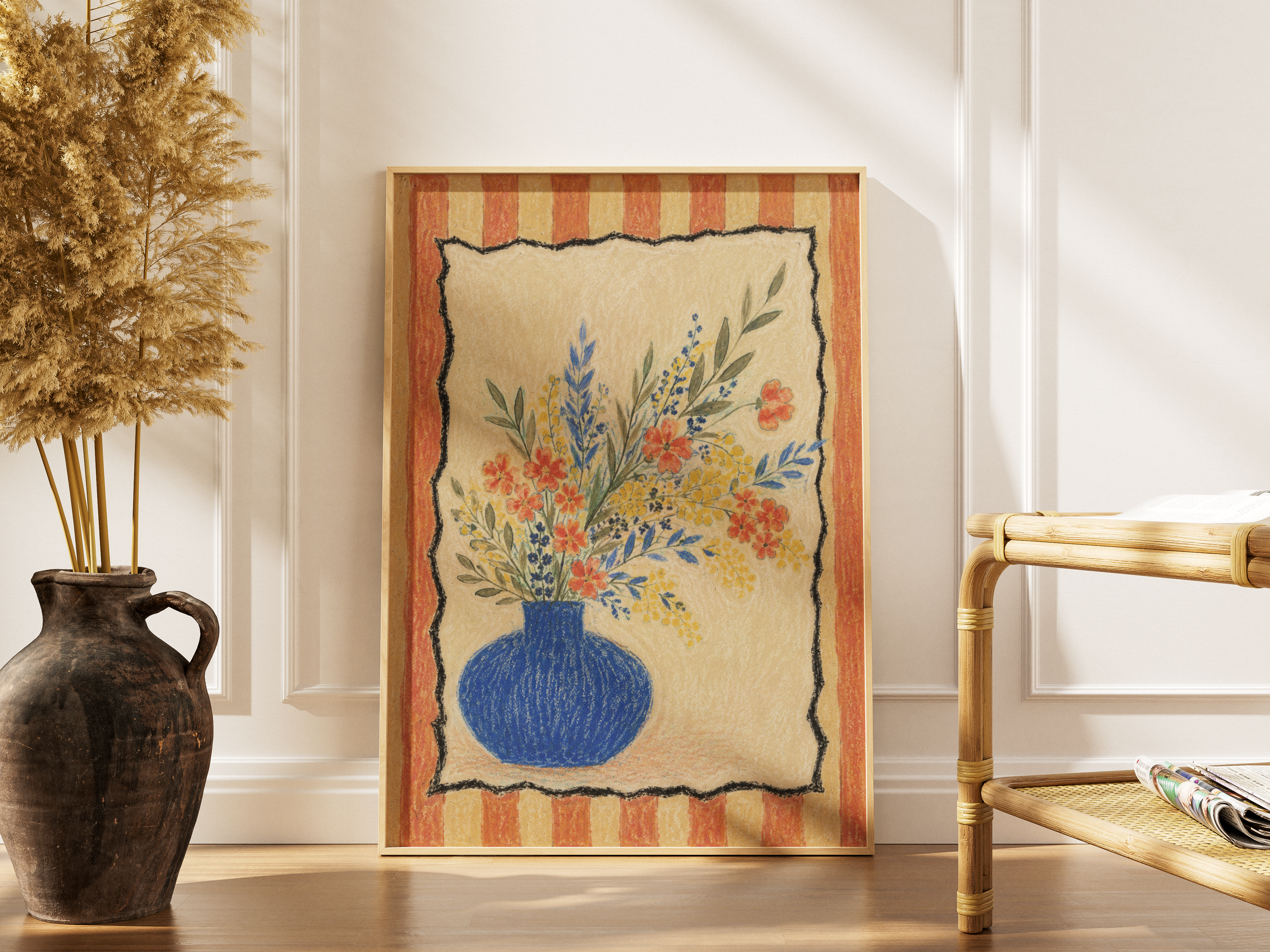 Cobalt Vase Flowers Print