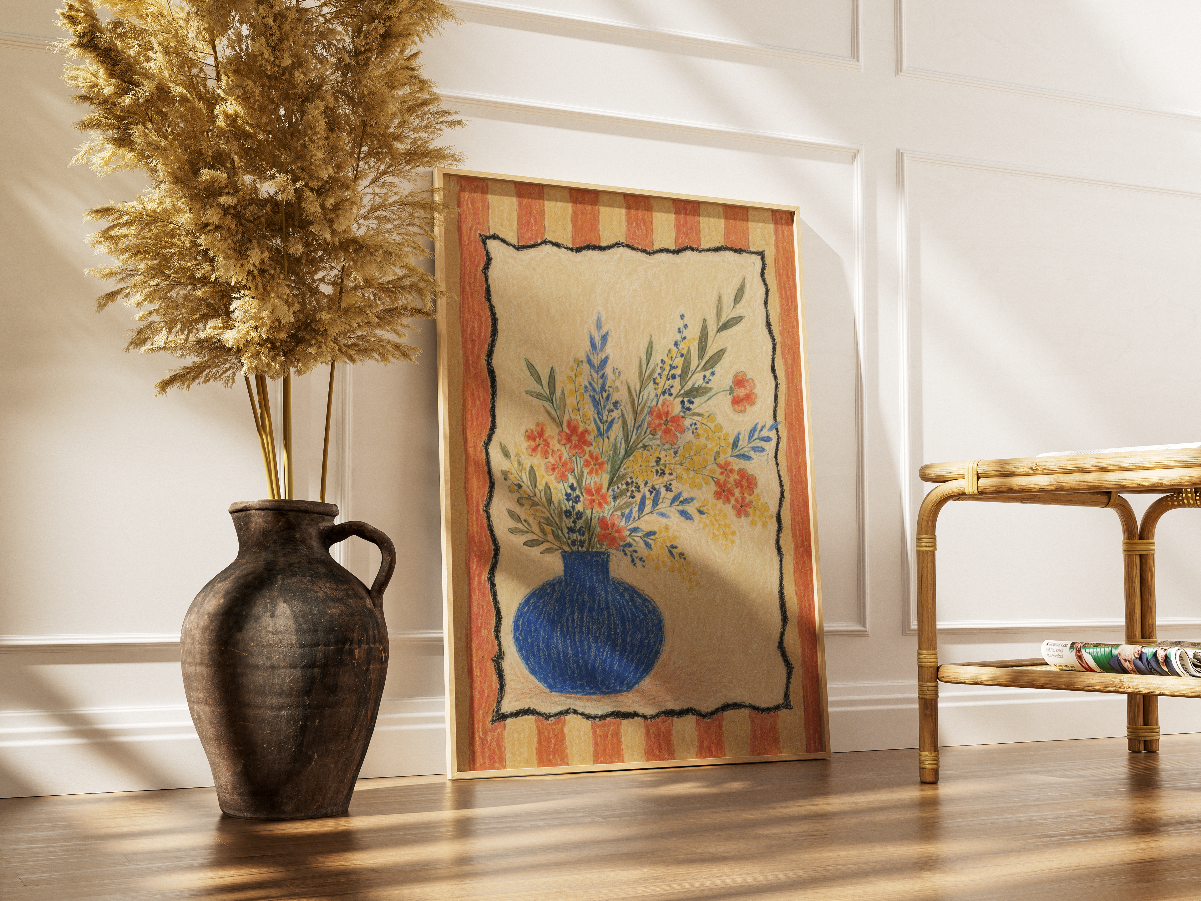 Cobalt Vase Flowers Print