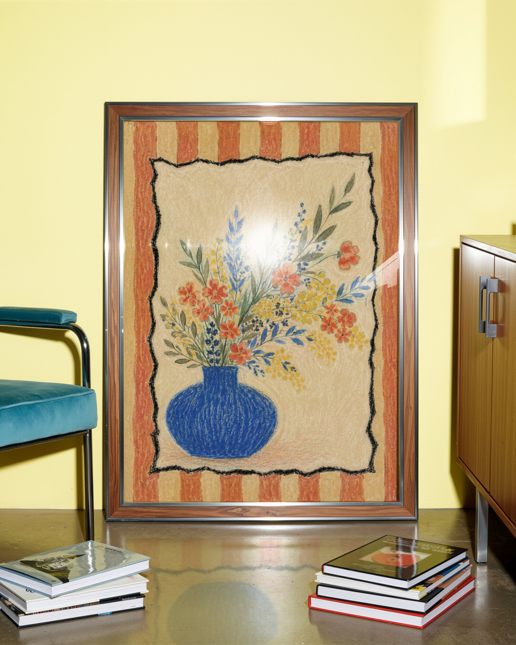 Cobalt Vase Flowers Print