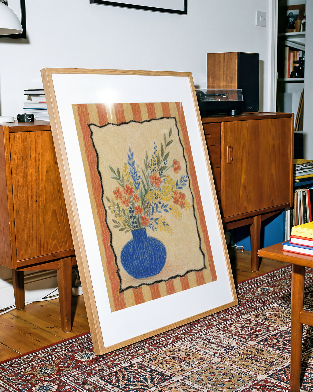 Cobalt Vase Flowers Print