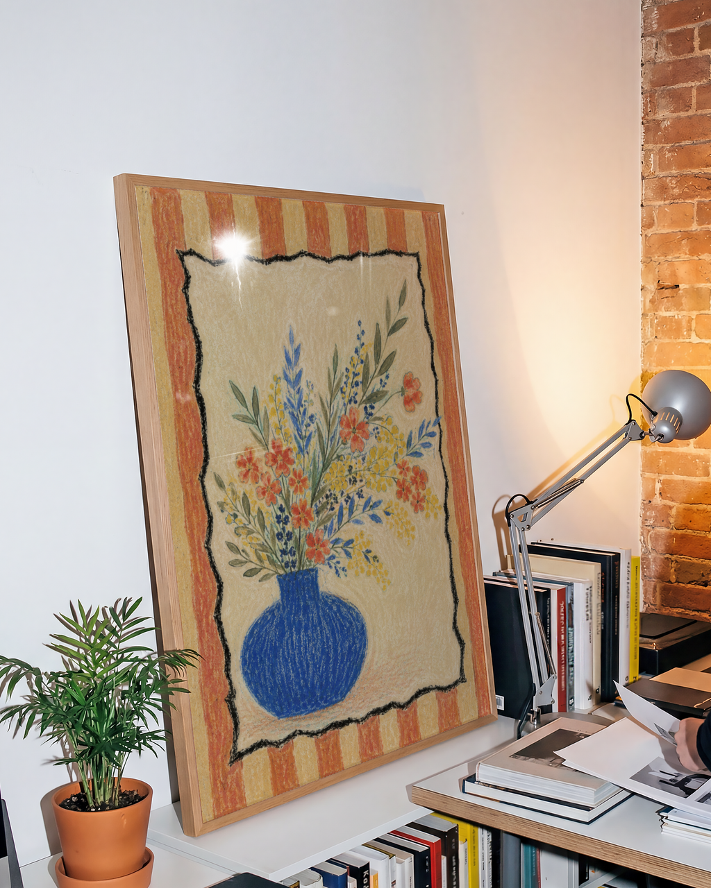Cobalt Vase Flowers Print