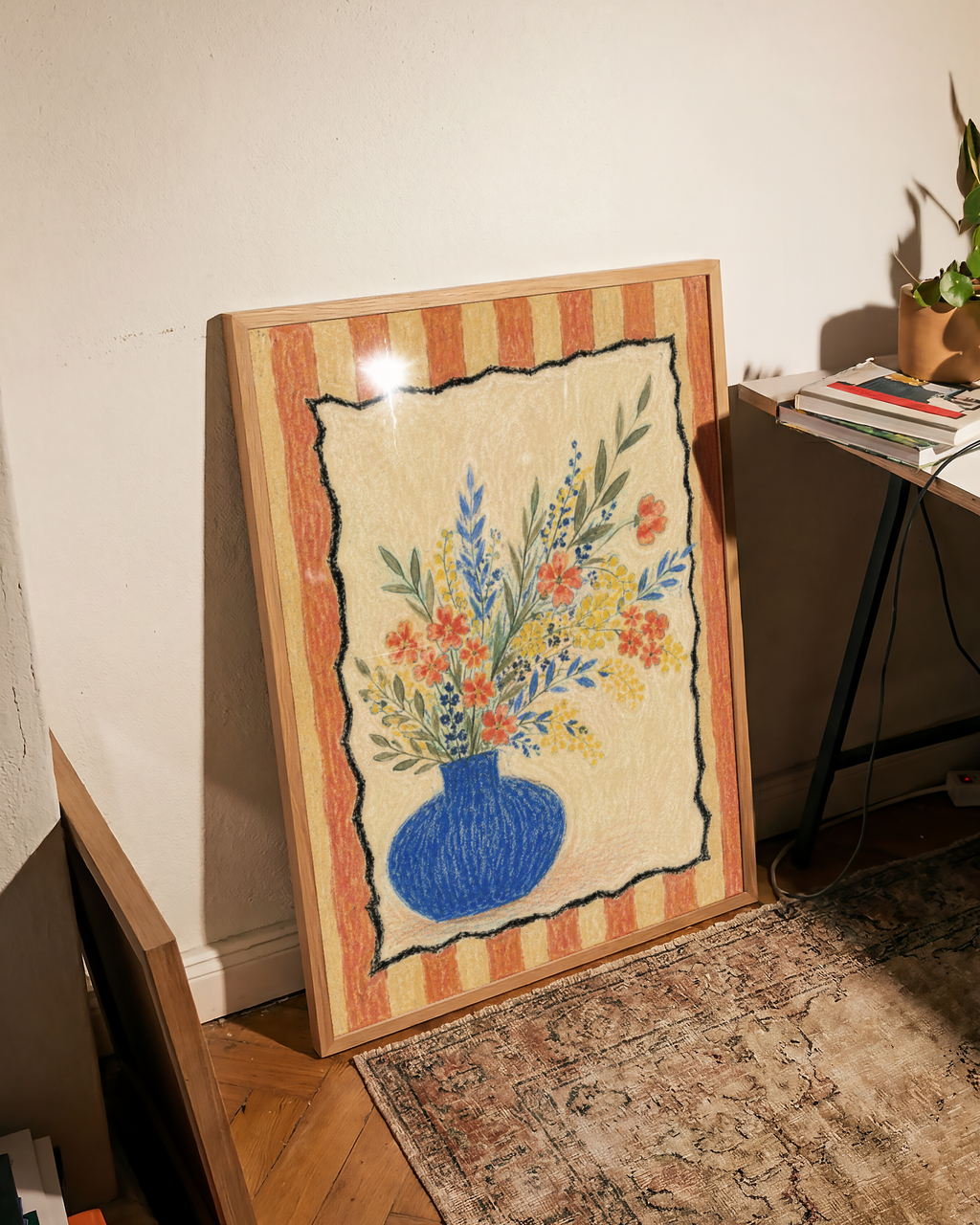 Cobalt Vase Flowers Print