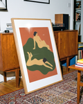 Two Women on Green Print