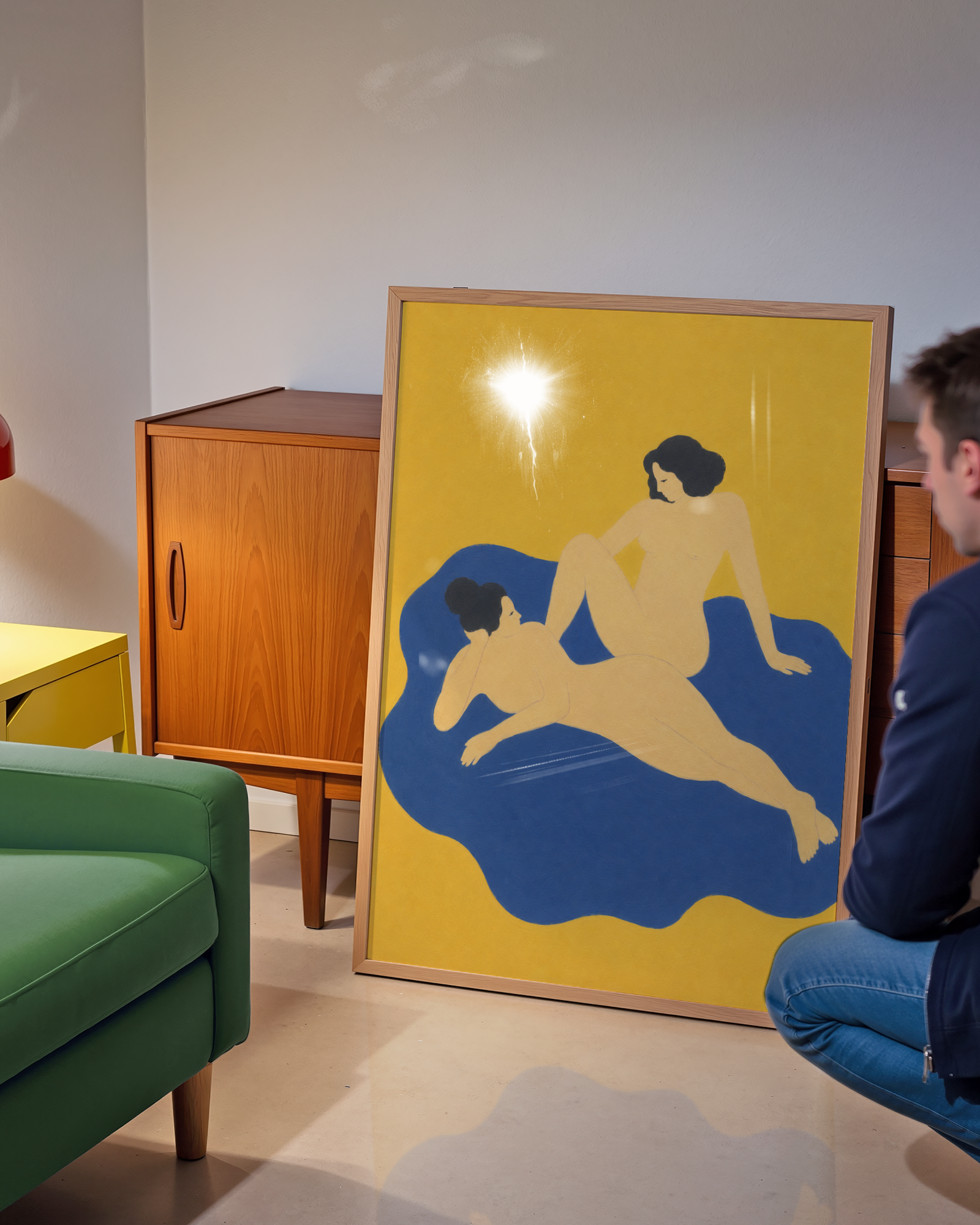 Two Women in Yellow Print