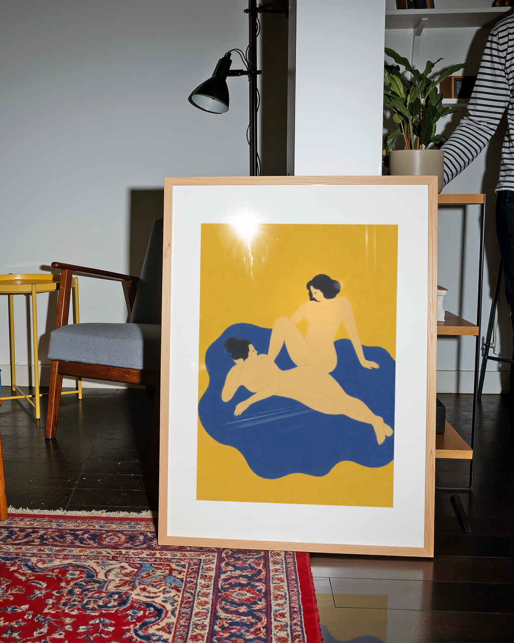 Two Women in Yellow Print