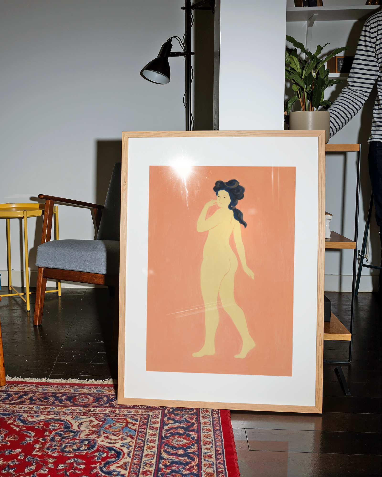 Woman in Peach Print
