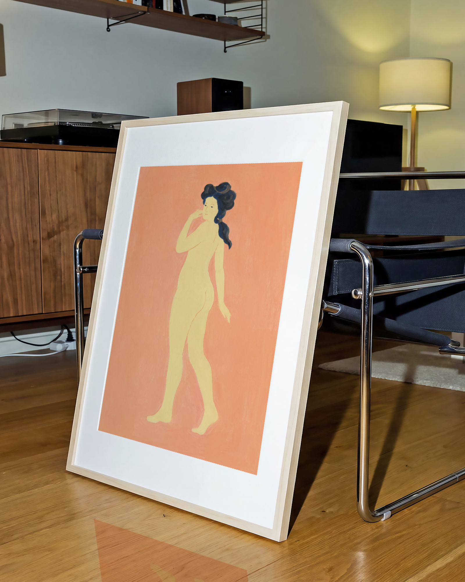 Woman in Peach Print