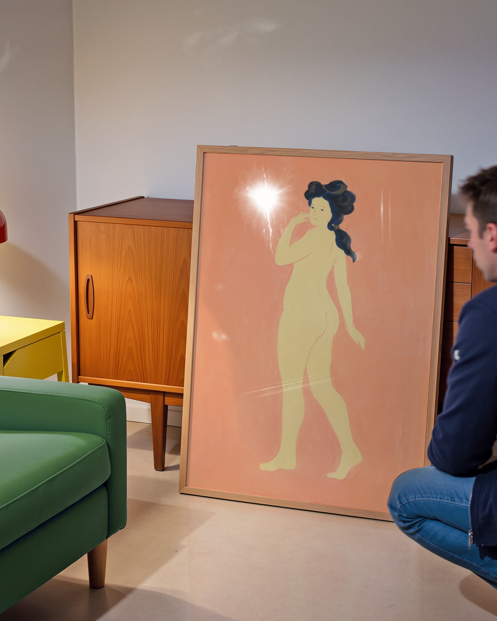 Woman in Peach Print