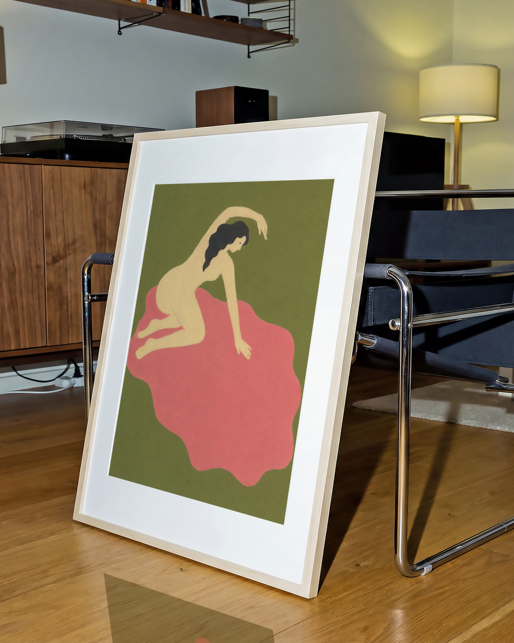 Woman on Pink Print