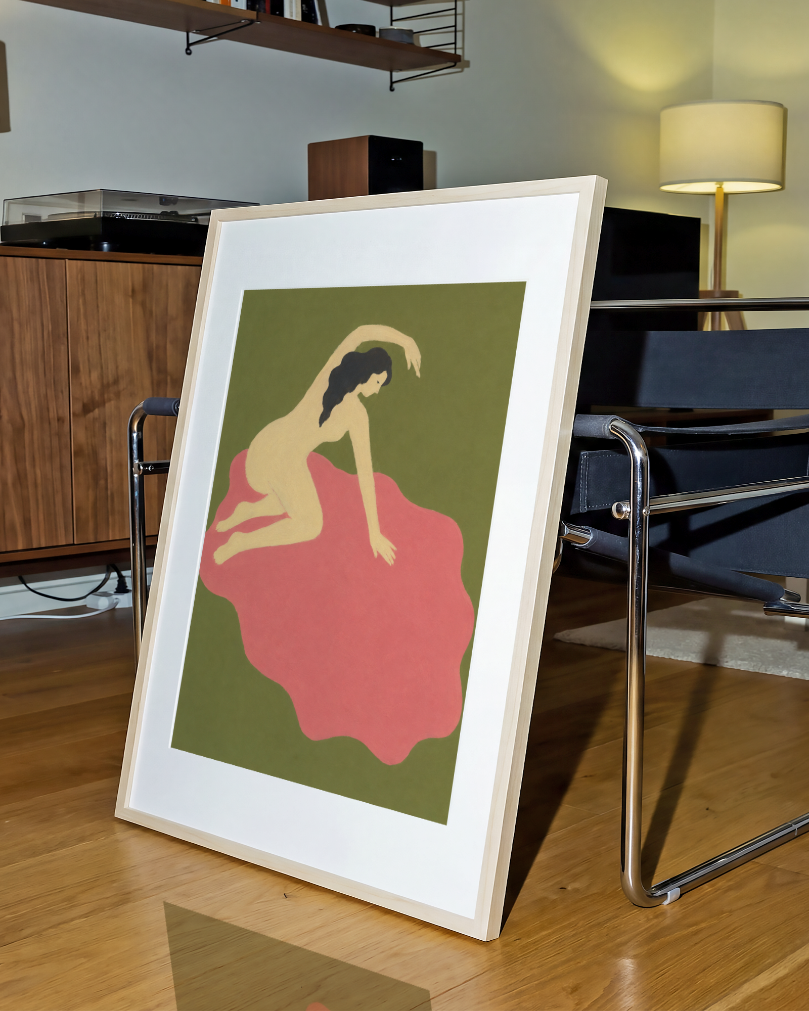 Woman on Pink Print