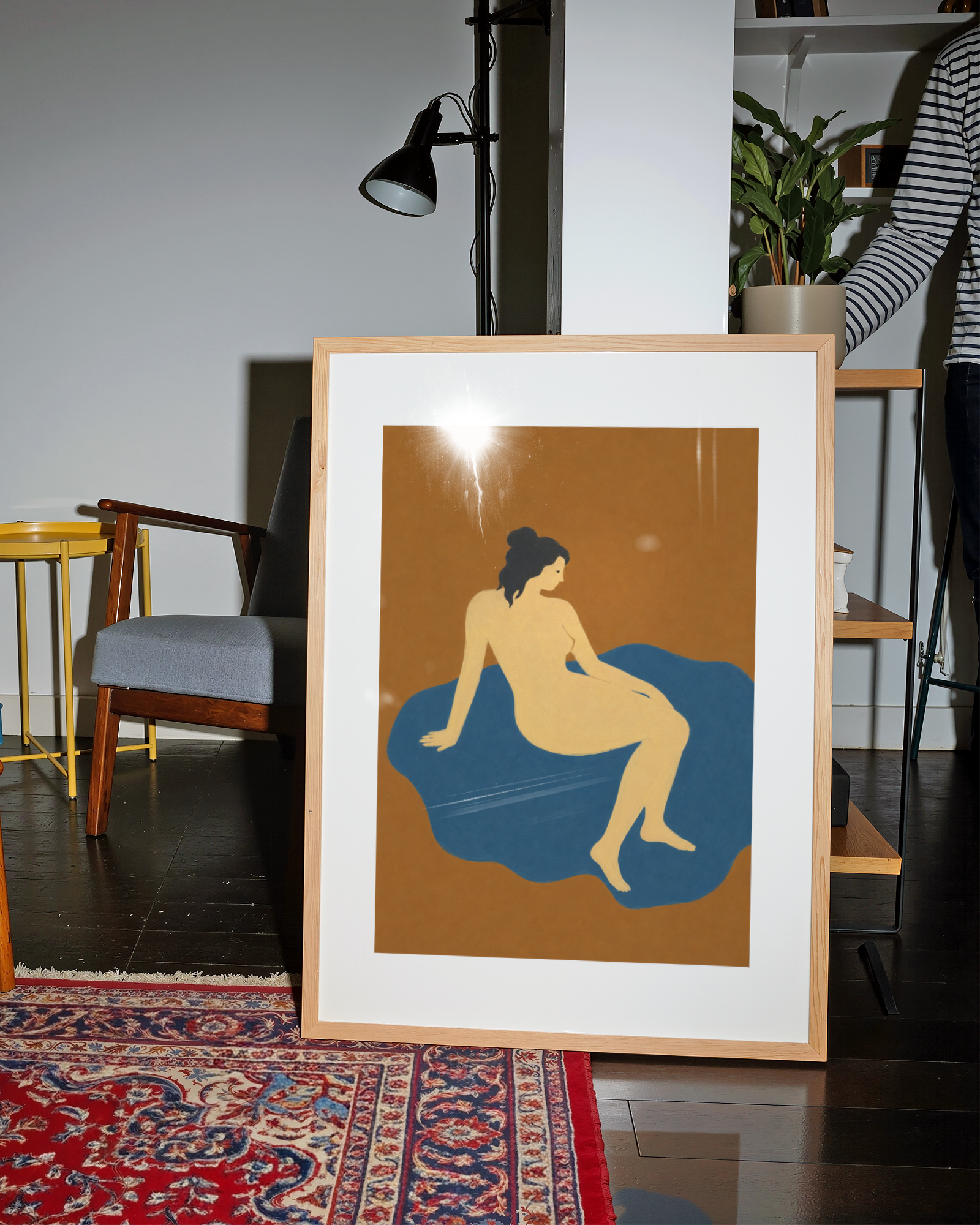 Woman in Ochre Print