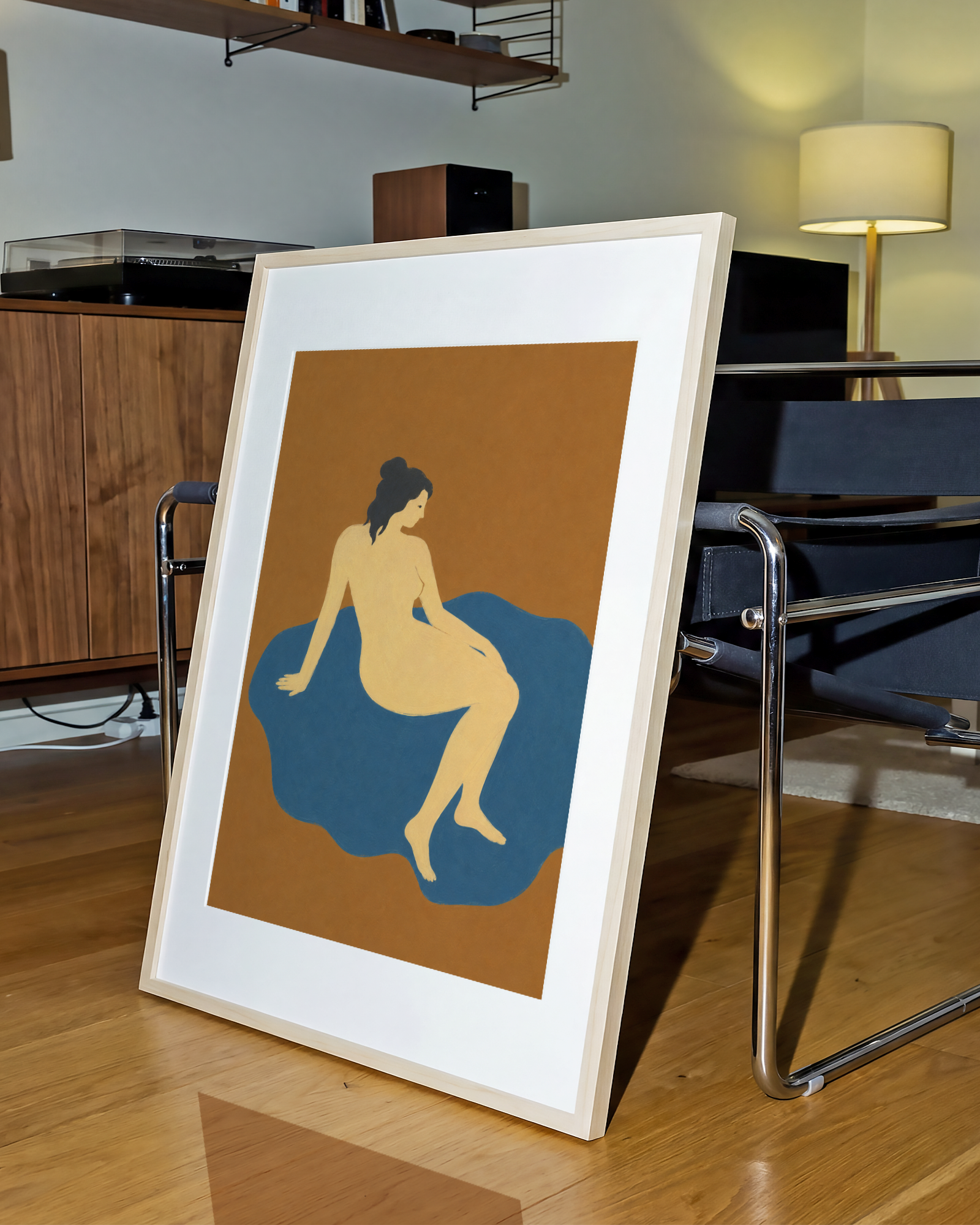 Woman in Ochre Print