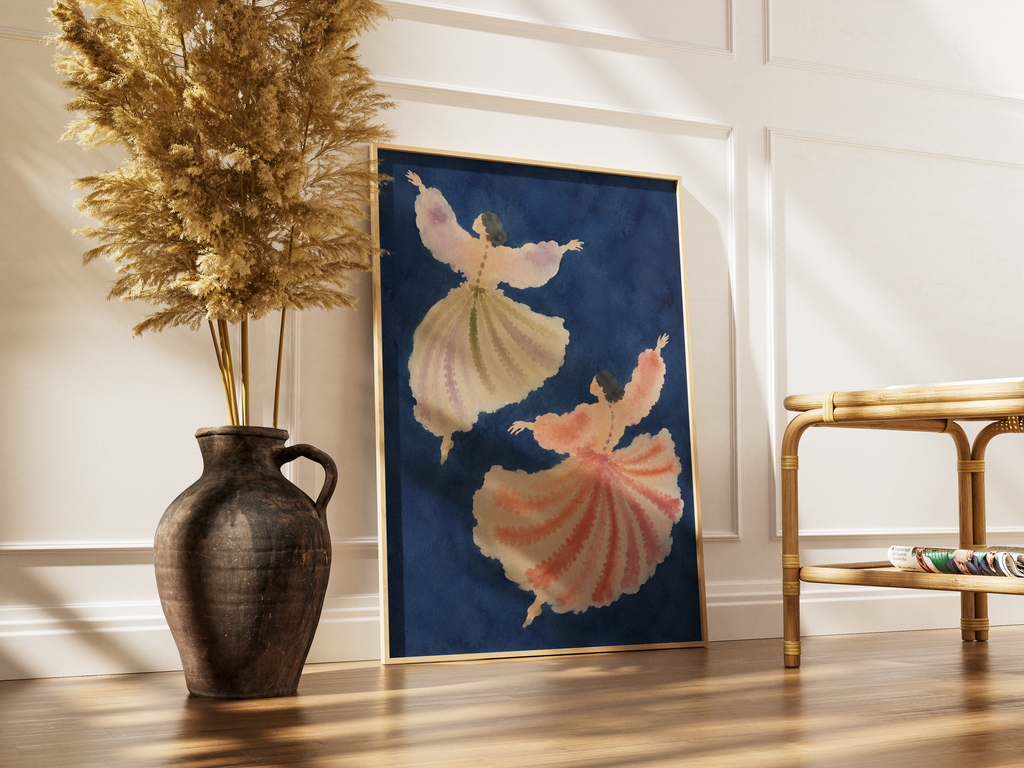 Deep Blue Watercolour Dancers