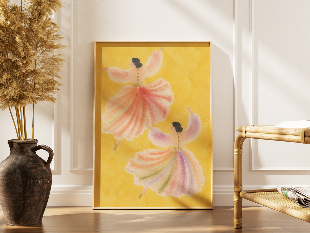 Yellow Watercolour Dancers