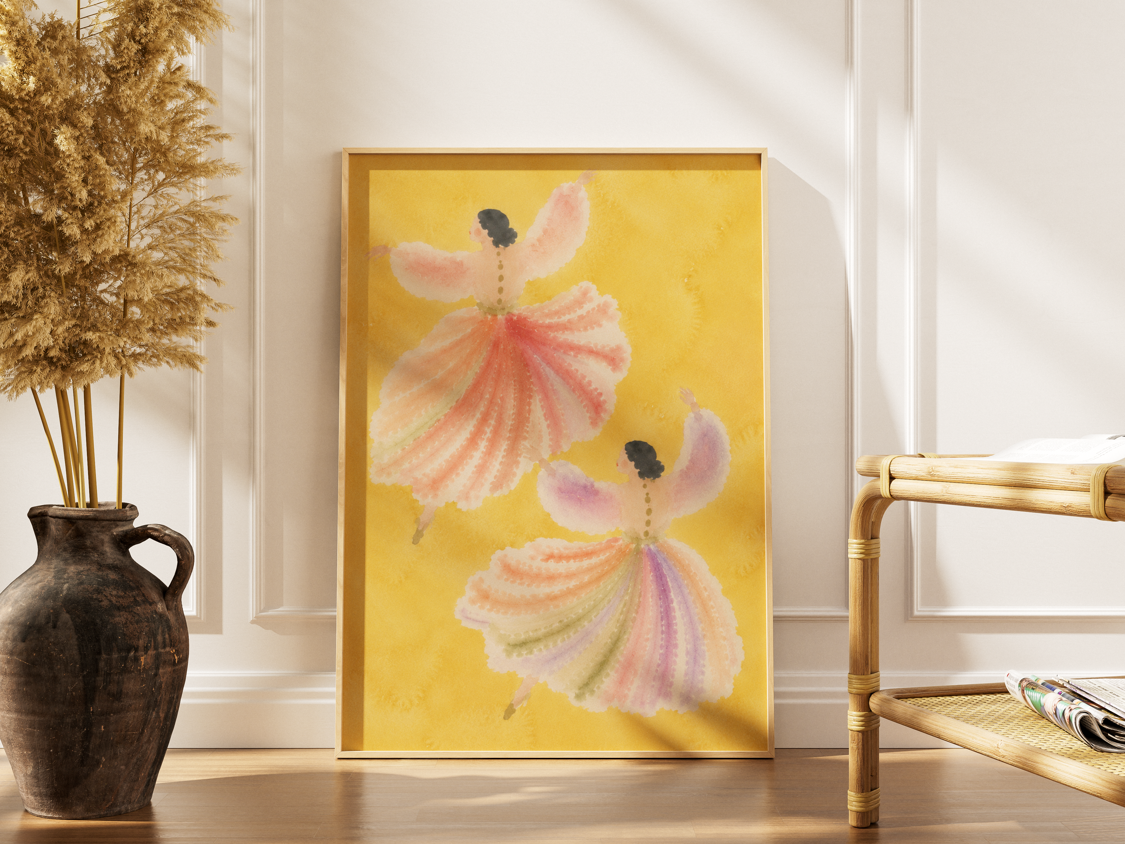 Yellow Watercolour Dancers