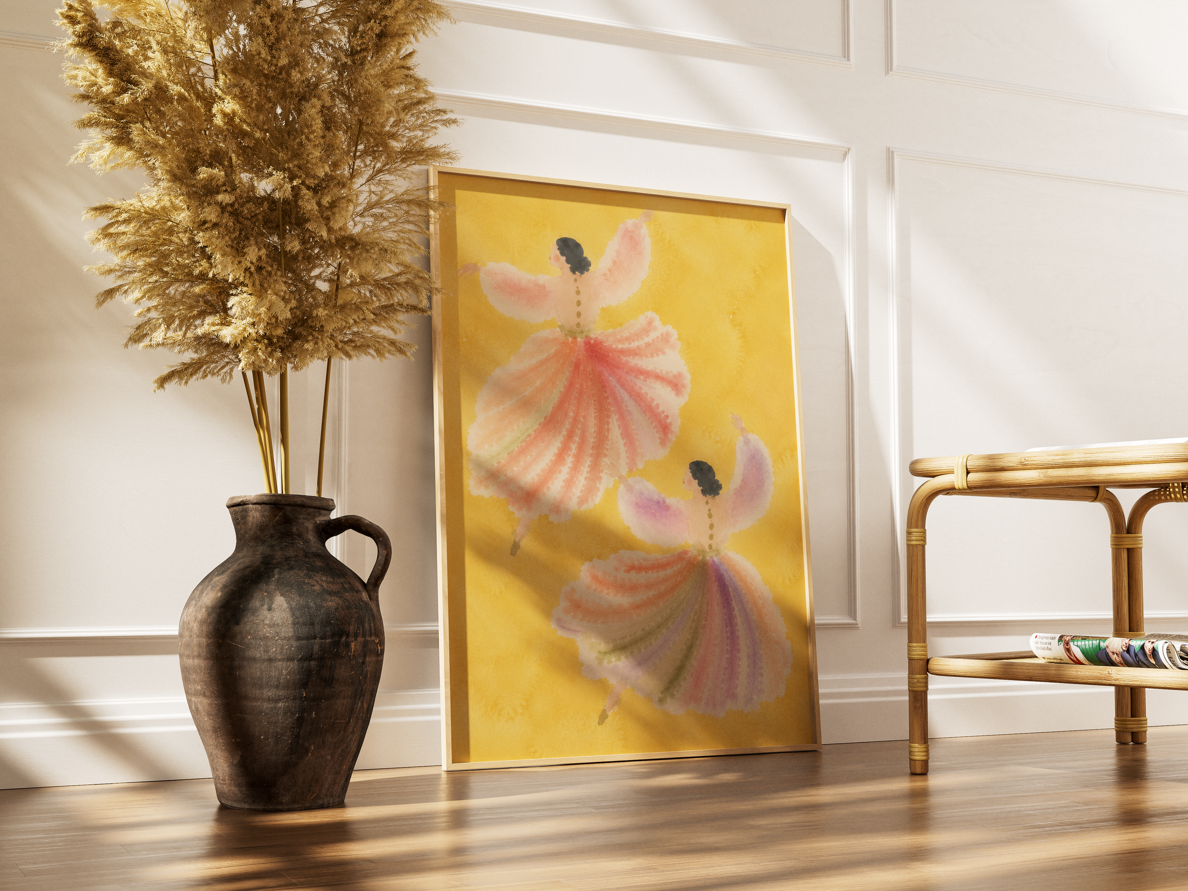 Yellow Watercolour Dancers